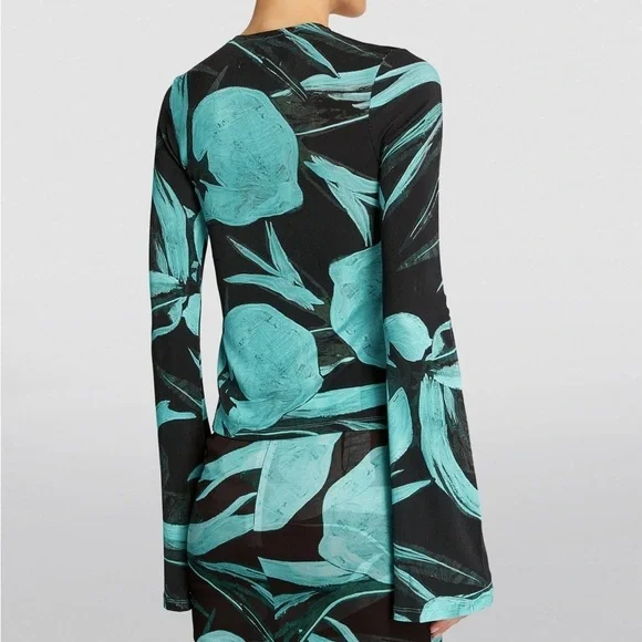 Louisa Ballou Cardigan Long Sleeve Ribbed Knit Y2K 90s Vintage Top Shirt Sz S - Picture 4 of 9